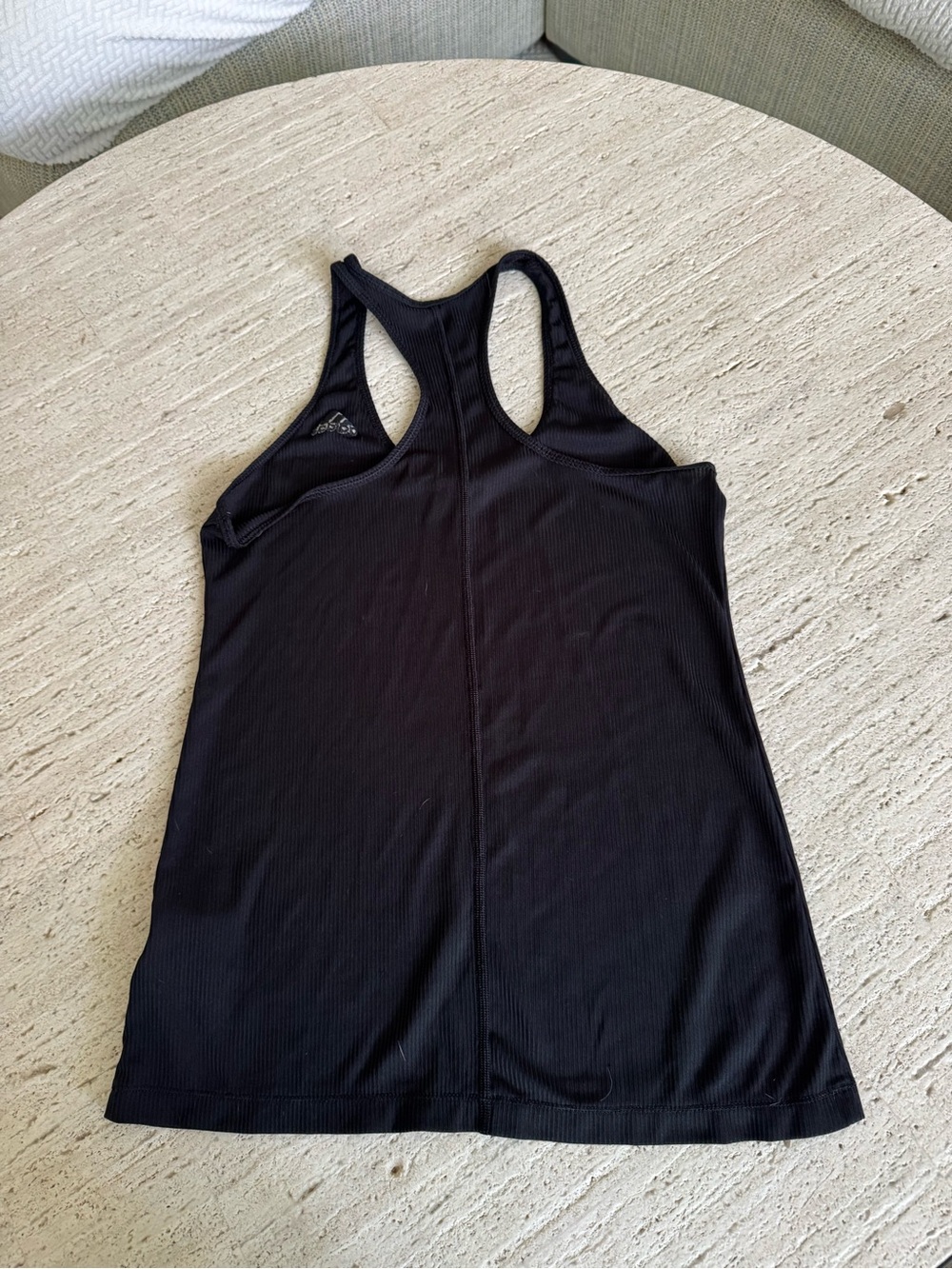 adidas Black Ribbed Racerback Tank - Picture 3 of 3